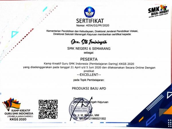 SMKN 6 Semarang Juara 2 KKGS 2020