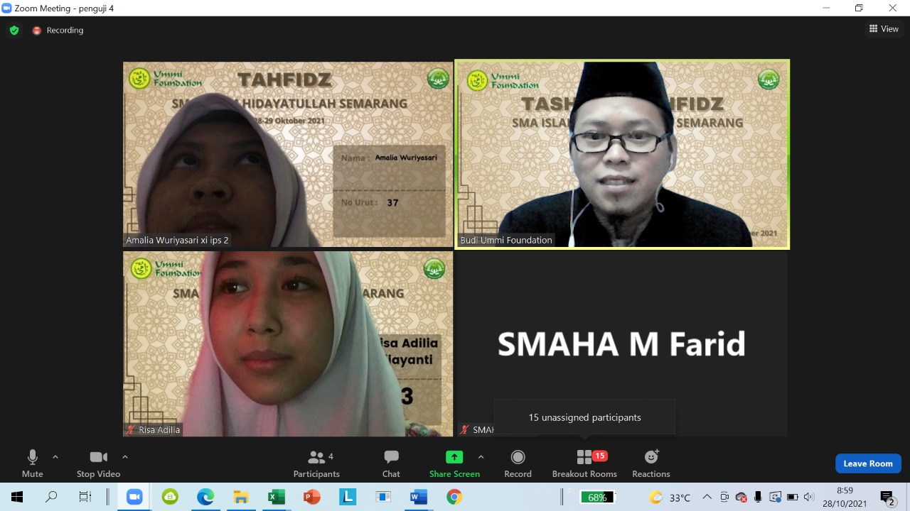 SMAHA Gandeng Ummi Foundation Surabaya Adakan Munaqosyah Tahfidz dan Tashih