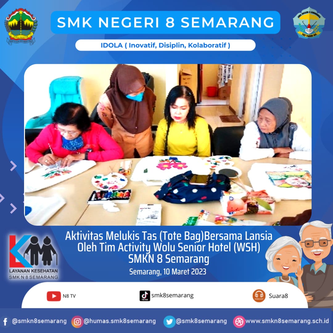 SMK N 8 Semarang Dampingi Lansia Melukis "Tote Bag"