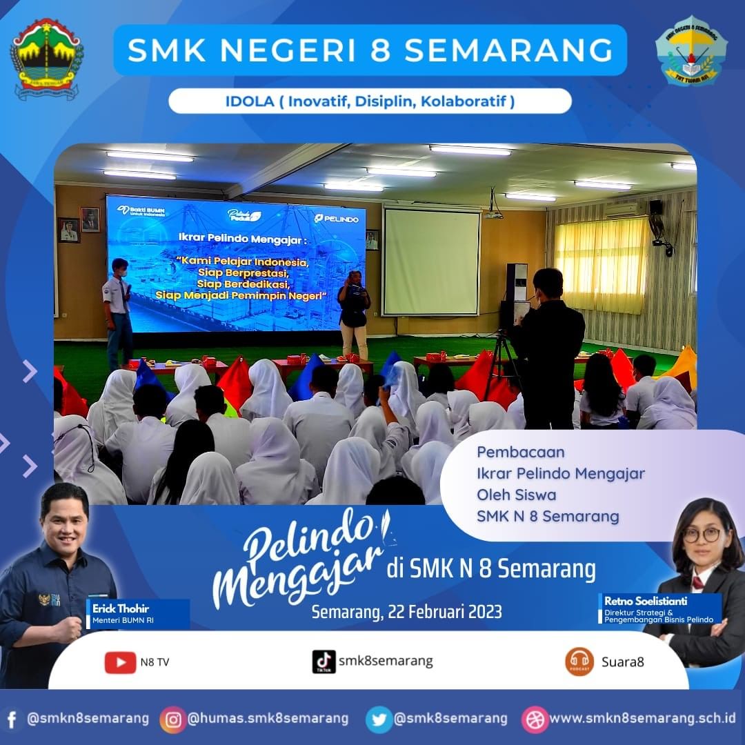 Wujudkan Generasi Unggul Masa Depan, Pelabuhan Indonesia Hadirkan Pelindo Mengajar di SMK N 8 Semarang