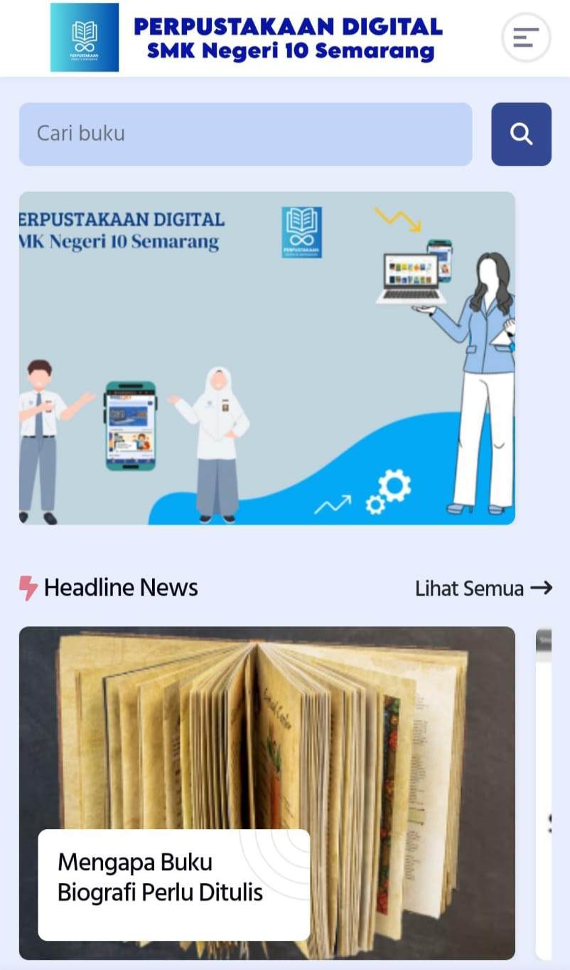 Perpustakaan SMKN 10 Semarang Menerima Hibah Digital Library dan E-book dari PT. Digido
